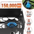 thumbnail image 5 of 2 Burner Propane Camp Stove,150,000 BTU with Windscreen,0-20 PSI Regulator,Equipped Waterproof Cover & Detachable Legs for Camping Backyard Outdoor Cooking, 5 of 7