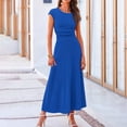 thumbnail image 2 of RFQWOVSR Women's Casual Knit Short Sleeve Crop Top High Waist Midi Skirt 2 Piece Set Elegant Summer Dress Outfit L, 2 of 5