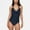 Black, variant on Swim Women's Twist Front One Piece Swimsuit with Halter Neckline and Ruched Tummy Control Detail - X Large, Pink