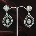 thumbnail image 3 of Natural Opal Emerald,Diamond Gemstone 925 Sterling Silver Earrings, 3 of 3
