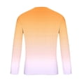 thumbnail image 4 of WXLWZYWL Men Long Sleeve Tops Ombre Gradient Printed Round Neck Two Tone Color Transition Lightweight Loose Cut Winter Daily Commute Casual T Shirt, 4 of 6