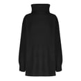 thumbnail image 3 of BangWanChi Long Sleeve Dresses for Women Fall Women Solid Color Lapel Loose Knit Long Sleeved Plus Size Senior Woolen Dress, 3 of 5