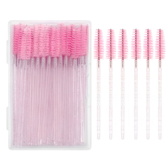 RAGUPEL Disposable Eyebrow Brush, 50PCS Crystal Mascara Wands Disposable Eyelash Eyebrow Spoolie Brush