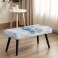thumbnail image 4 of Psesaysky Snowman Rabbit Print Bench Seat Protector, Polyester Spandex Fabric Removable Durable Rectangle Bench Cover for Patio and Hotel, 4 of 9