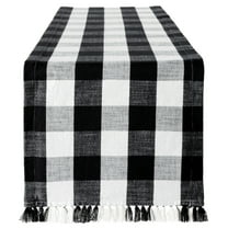 Mainstays Buffalo Plaid Woven Cotton Runner, Black and White, 1 Count