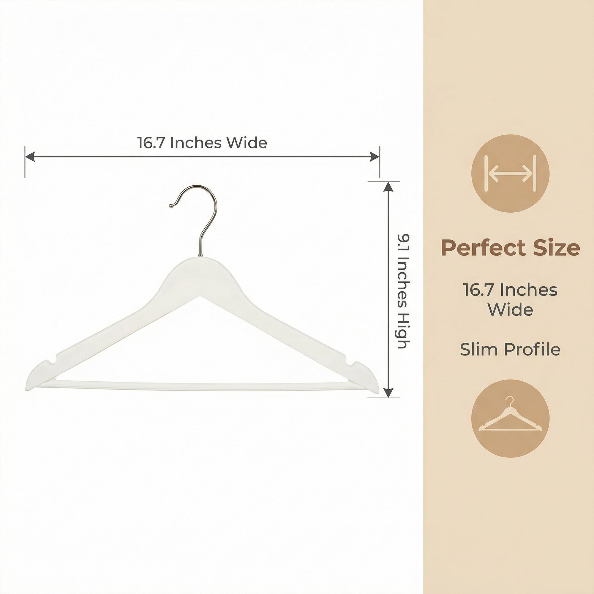 Unique Bargains 10Pcs Plastic Durable Space Saving Nonslip Hangers White