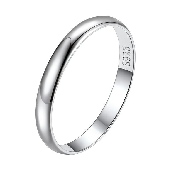 Suplight Sterling Silver Rings for Women Simple Plain Band Rings Stacking Ring for Women Men