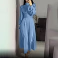 thumbnail image 5 of DailyTrove Women's Collared Button-Front Linen Midi Dress - Cotton-Blend Casual Summer & Office Wear, Breathable for Work, 5 of 6