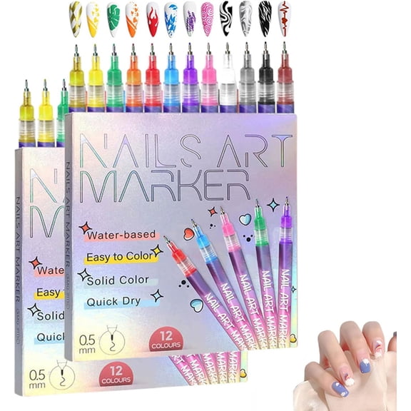 Pink Galaxy Nail Art Pens,Nail Art Pens for Painting Nails,for DIY Nail Art Beauty Adorn Manicure 3D Nail Art