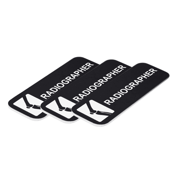 Radiographer 1" x 3" Name Tag/Badge, Black, (3 Pack)