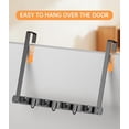 thumbnail image 6 of Broom Holder Over The Door - 304 Stainless Steel Mop and Broom Holder Wall Mounted or Hanging Over The Door with Hooks - Broom Hanger, Broom Storage Tool Organizer for Garage Closet Laundry, 6 of 8