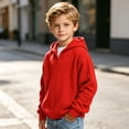 thumbnail image 6 of ZVAVZ Kids Quarter Zip Hoodie Waffle Knit Hooded Sweatshirt Long Sleeve Textured Pullover Hoodies Fashion Casual Back to School Hoody Red 3-4 Years, 6 of 10