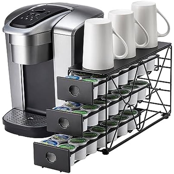 K Cup Holder 3 Tier Coffee Pod Holder for K Cup Organizer Save Space Countertop Kitchen (42 Pods Capacity)