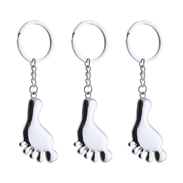 3pcs Pieds en Forme de Porte-Clés Décoratif Porte-Clés Pendentif Simple Porte-Clés