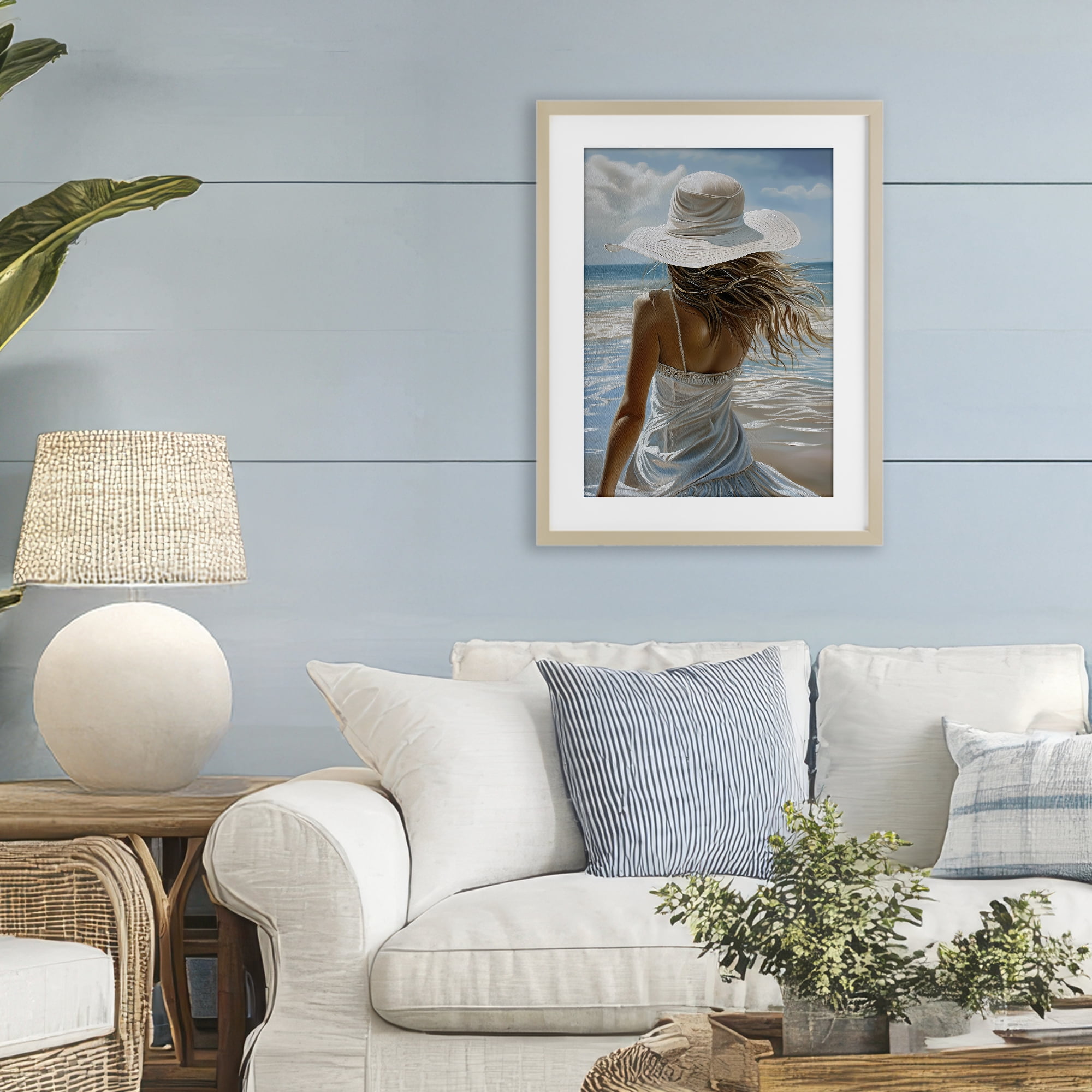 Stupell Industries Day Dreaming Summer Beach Birch Framed Print Under Glass, design by Imagine It Images