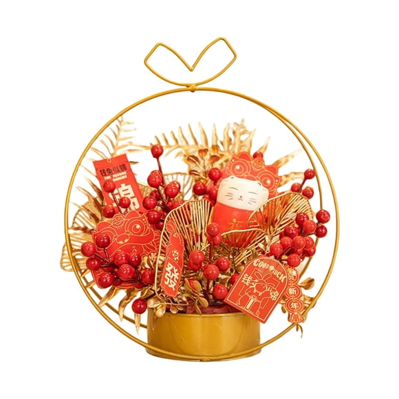 Simulación Flor china Cesta de hierro Centro de mesa Decoración Artesanía exquisita Banquete de boda Regalo Fotos Accesorios Realista Durable