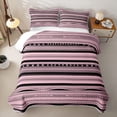 thumbnail image 2 of jejeloiu Soft Striped Twin Quilt Set For Men Women,Muted Aztec Twin Coverlet Set,Pink Black,2-Piece, 2 of 7