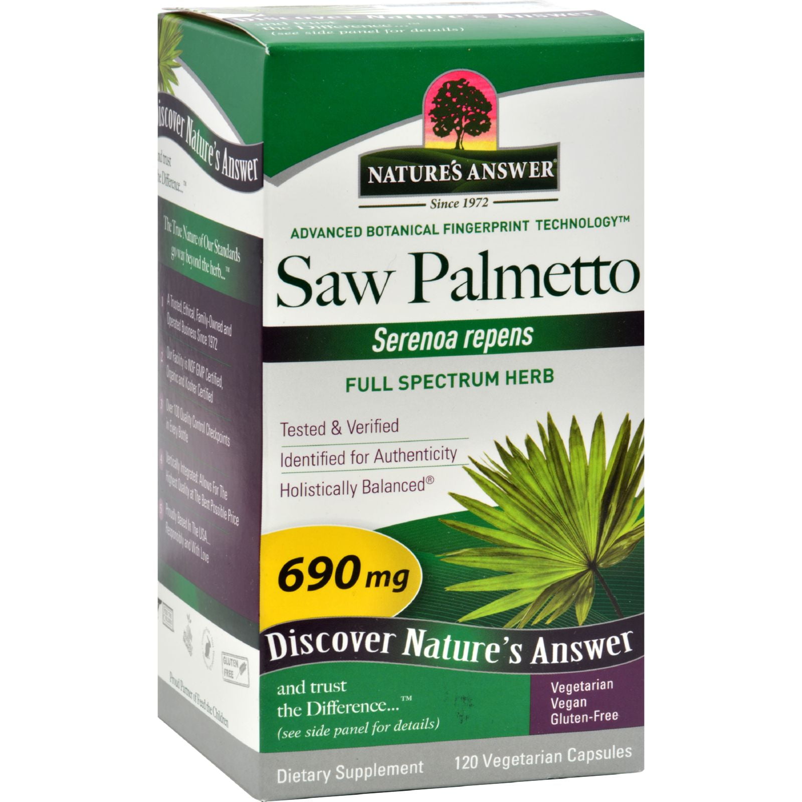 6 Pack Nature's Answer, Saw Palmetto Berry Extract 120 Vegetarian
