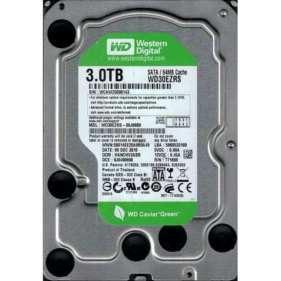 WD30EZRS-00J99B0 DCM: HANCHV2ABB WCAWZ Western Digital 3TB
