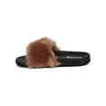 thumbnail image 4 of New Women Cape Robbin Moira-5 Furry Open Toe Slip On Flat Sandal, 4 of 5