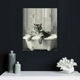 thumbnail image 5 of COMIO Funny Tiger Prints - Bathroom Wall Art Decor, Waterproof Black and White Animal Canvas Wall Art Pictures, Wood Framed Funny King Tiger Bathing Animals Abstract Prints for Bedroom, 5 of 5