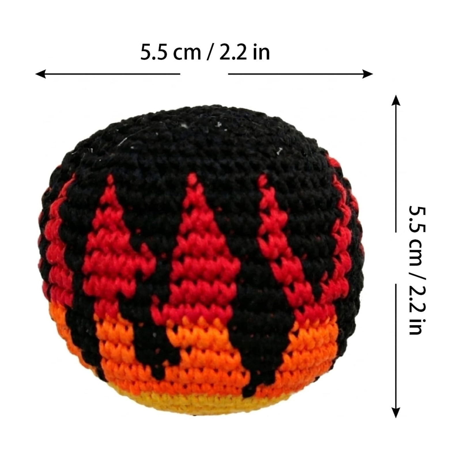 1-Pack Flame Pattern Crochet Juggling Balls Sack Balls Foot Bag