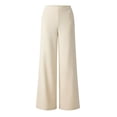 thumbnail image 3 of Qingpeng High Waisted Wide Leg Soft Knit Pants for Women, Elastic Waist Casual Summer Straight Leg Pants with Pockets, 3 of 5