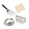thumbnail image 3 of Kit de prensa de hamburguesas Cheese Melting Dome Acero inoxidable Fácil de limpiar 20 Paper Burger Smasher para fiesta de barbacoa al aire libre, 3 of 8