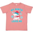 thumbnail image 3 of Inktastic Polar Bear My Auntie Loves Me in Santa Hat with Snowflakes Boys or Girls Toddler T-Shirt, 3 of 5
