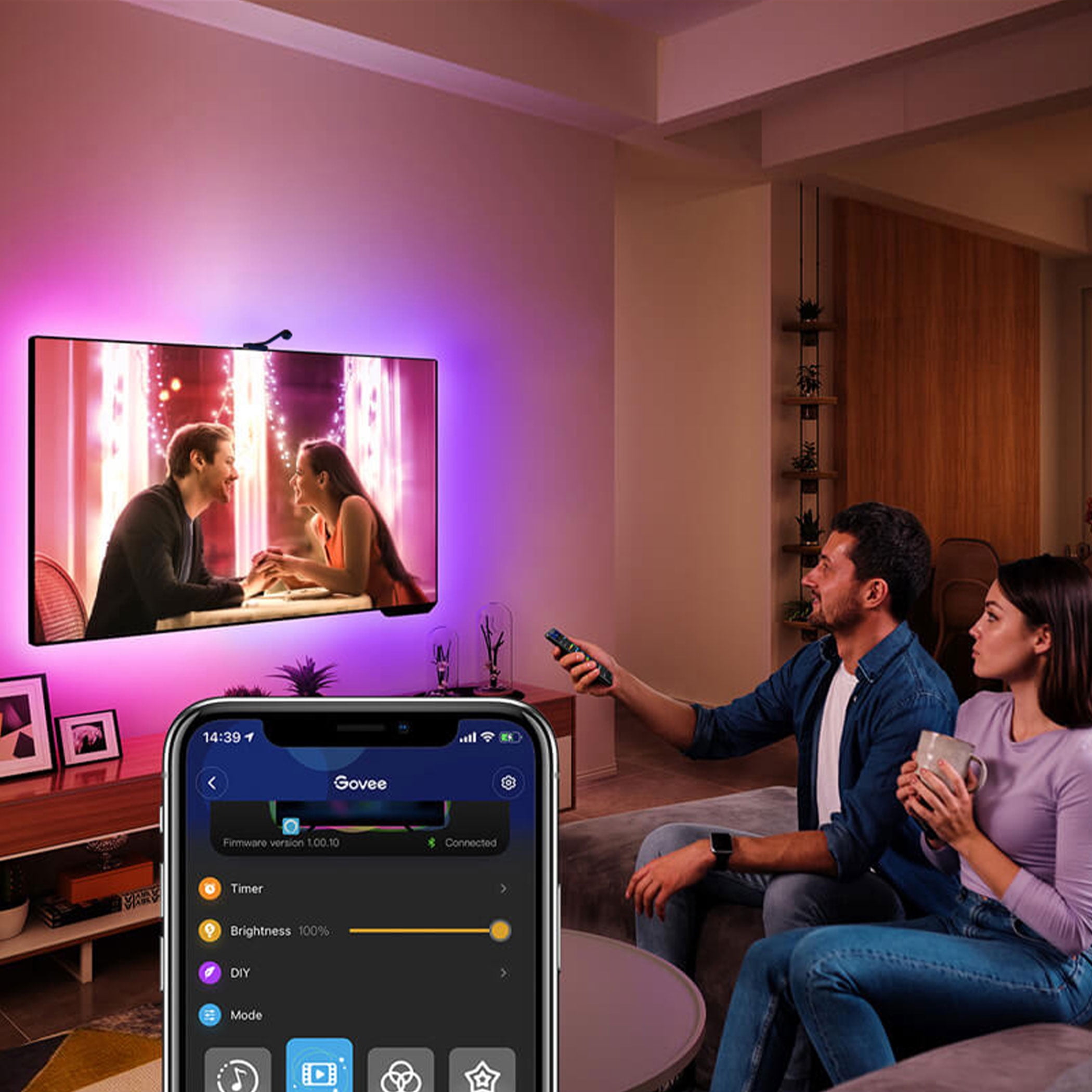 Govee Netflix DreamView T3S Smart TV Backlight (11.8ft) for 55-65 inch TVs, Voice Control, Smart Camera