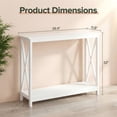 thumbnail image 3 of HomGarden Modern Narrow White Console Table MDF Sofa Side Table for Indoor Living Room Entryway, 3 of 10