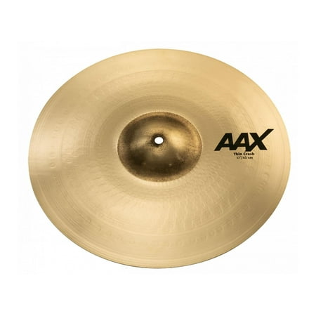 Sabian AAX 17  Thin Crash Cymbal- Brilliant The 17? AAX Thin Crash from SABIAN introduces a whole new palette of sound to the AAX line. A small raw bell delivers faster response. A whole new style of AAX hammering ? much more visible on the surface of the cymbal due to the larger  rounder peen ? makes for a thinner  more complex and slightly darker crash. At the same time  more highs are introduced into the sound  resulting in a wider band of frequency. For drummers  that means brighter highs and more complex lows. SABIAN has always pushed the boundaries of innovation  using the latest manufacturing technology to answer new trends in music and sound. AAX Thin Crashes are no exception  answering the call for thinner  faster  more complex crashes. Features: Modern Style Made of B20 Metal Bright Sound Medium-Heavy Weight Get your Sabian AAX 17  Thin Crash (Brilliant) Cymbal today at the guaranteed lowest price from Sam Ash Direct with our 45-day return and 60-day price protection policy.