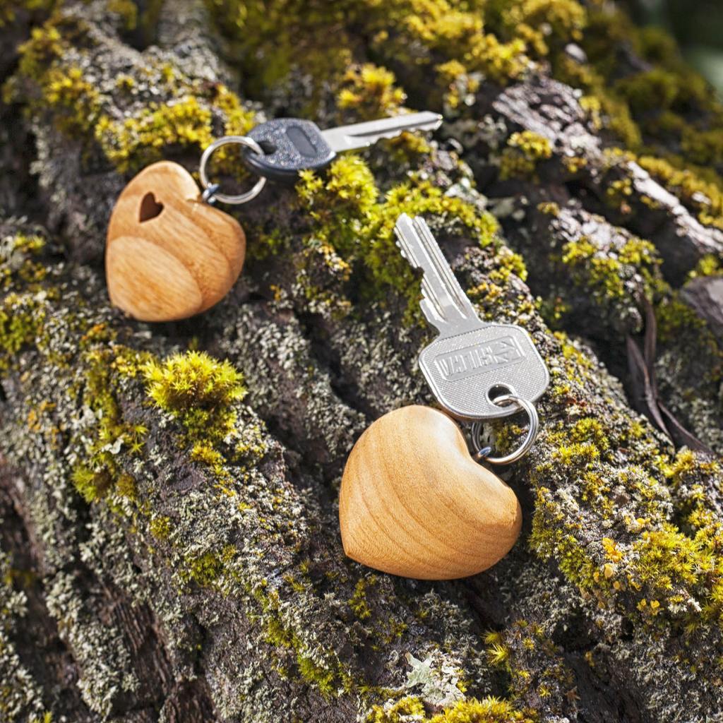 DIY Keychains made from Wooden Hearts - Cherished Bliss