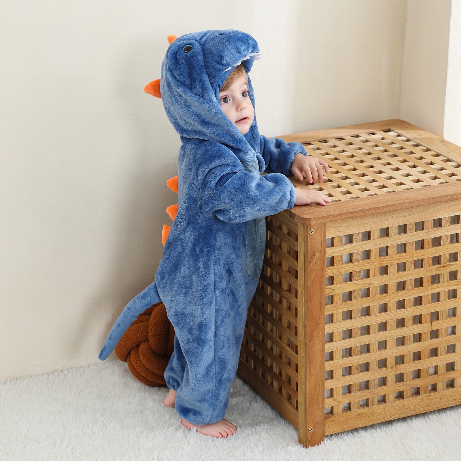 FFENYAN Adorable Dinosaur-Themed Baby Onesie Soft Flannel Long Sleeve Bodysuit for Infants and Toddlers Perfect for Everyday Wear and Special Occasions for 3 Months-3 Years