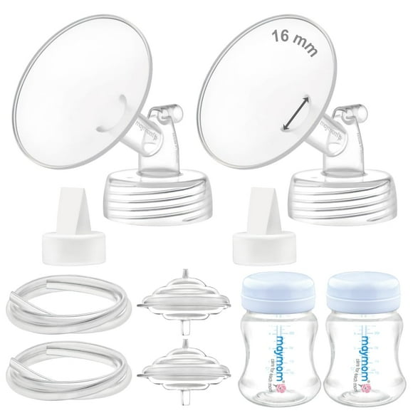 Kit de repuesto para extractor de leche Maymom 16mm: brida, válvula, tubo y botella