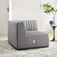 thumbnail image 2 of Conjure Channel Tufted Upholstered Fabric Right Corner Chair, 2 of 3