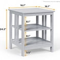 thumbnail image 2 of Demi Bonn End Side Table, Nightstand, 2 Pieces 3-Tier Nightstand with Reinforced Bars and Stable Structure, Sofa Side Table, Bed Side Table, for Living Room, Bedroom, Gray, 2 of 8