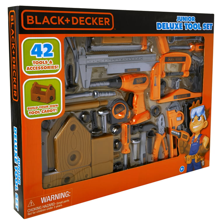 Black & Decker Junior Deluxe Tool Set 85 Piece Working Drill New