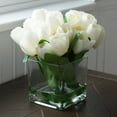 thumbnail image 5 of Pure Garden  Tulip Floral Arrangement in Vase- 24 Cream Artificial Flowers with Glass Vase - Cream, 5 of 5