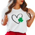 thumbnail image 4 of Pxiakgy! Vente de Liquidation T-Shirt Femme St Patricks Day Col Rond Irlandais Trèfle Chanceux Paddy's Day Graphique Tee Tops Femmes St Patricks Day Imprimé Manches Courtes Col Rond T-Shirt Haut Blanc TTG, 4 of 4