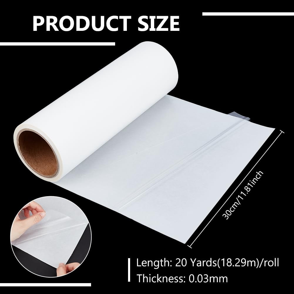 20 Yards Iron On Adhesive Film TPU Double-Sided Patch Heat Melt White 11.8inch Wide Patch Heat Melt