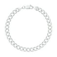 thumbnail image 4 of Solid 925 Sterling Silver Italian 6.2mm Flat 22” Curb Chain Necklace for Men Women CURB160-22, 4 of 5