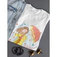 thumbnail image 3 of Autumn Girl With Umbrella T-Shirt Women -Image by Shutterstock, Female Small, 3 of 4