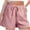 Pink, variant on BiZtdJrK Womens Striped Bermuda Shorts Drawstring Elastic Waisted Wide Leg Shorts Baggy Comfy Casual Summer Beach Shorts on sale clearance Yellow S