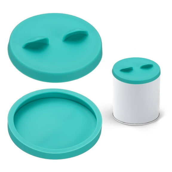 Uxcell Cat Food Can Covers Lids, Dog Food Can Lids with Cute Pet Ears Shaped Silicone Toppers 2.5 Inch, (Forest Green, 2Pcs), Intended for Dog / Cat / Pet Food Cans