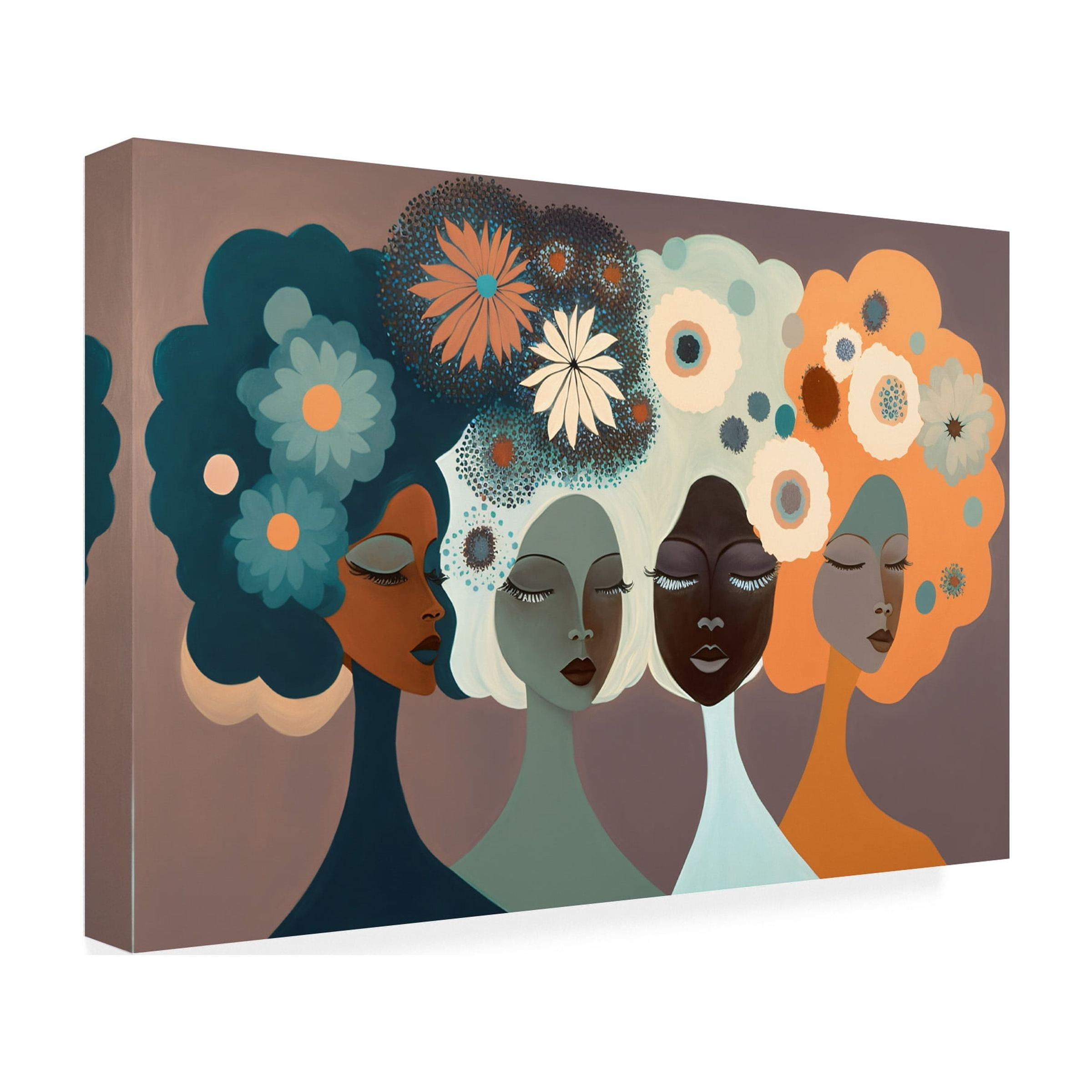 Canvas Wall Art - Ray Heere 'Mid Century Diversity Portraits 4' Wall Art for Living Room, Bedroom, or Office DÃ©cor by Trademark Fine Art - 19 x 12 Inches