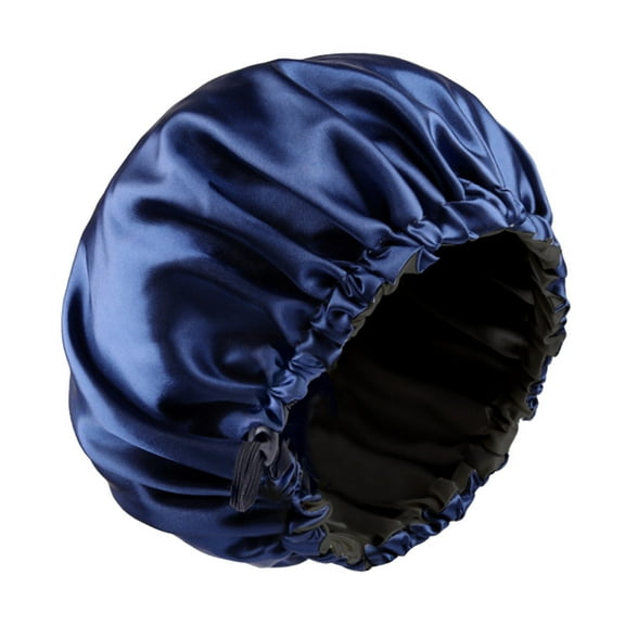 HUANLEDASH Nightcap with Elastic Band 2-layered Extra Large Sleeping Satin Bonnet Smooth High Density Women Braids Curly Night Hat Sleeping Cap for Home Salon