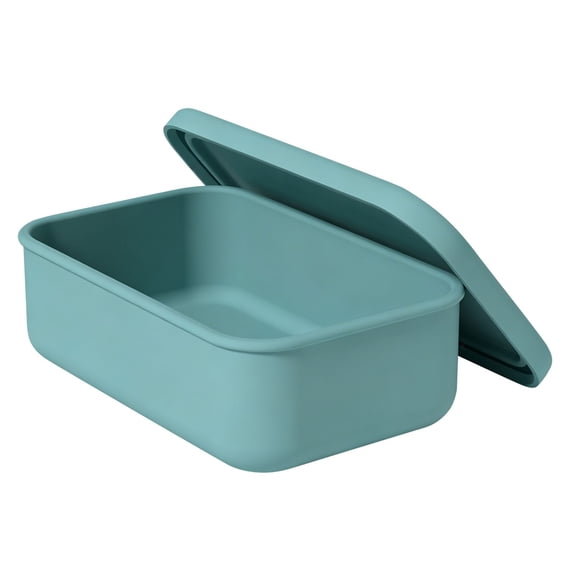 Leak Proof Silicone Travel Soap Box 0.08 Gallon Portable Soap Holder with Lid for Business Trip Gym Camping Bathroom Washing Easy Clean, Soap Box *1