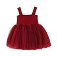 thumbnail image 6 of Moocorvic Baby Girl Flower Dress Summer Tulle Princess Wedding Birthday Party Dresses for Infant Girls 12-18 Months,Red, 6 of 9