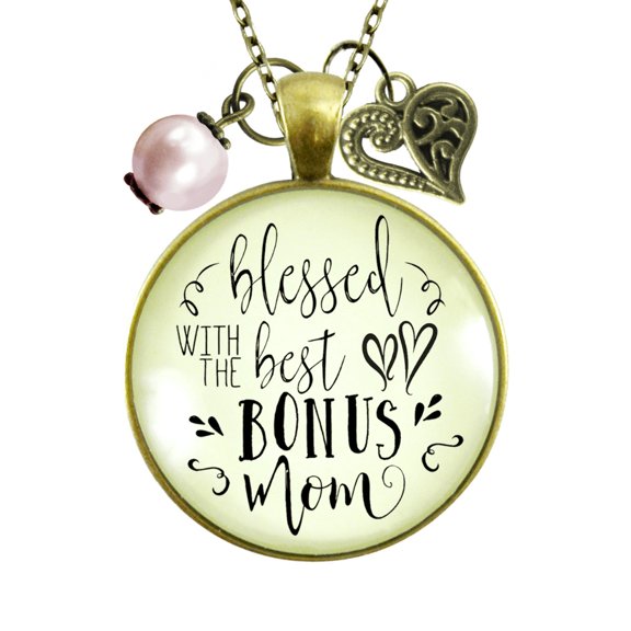 Best Bonus Mom Gutsy Goodness Bronze Metal Necklace Adult Female Metal Jewelry